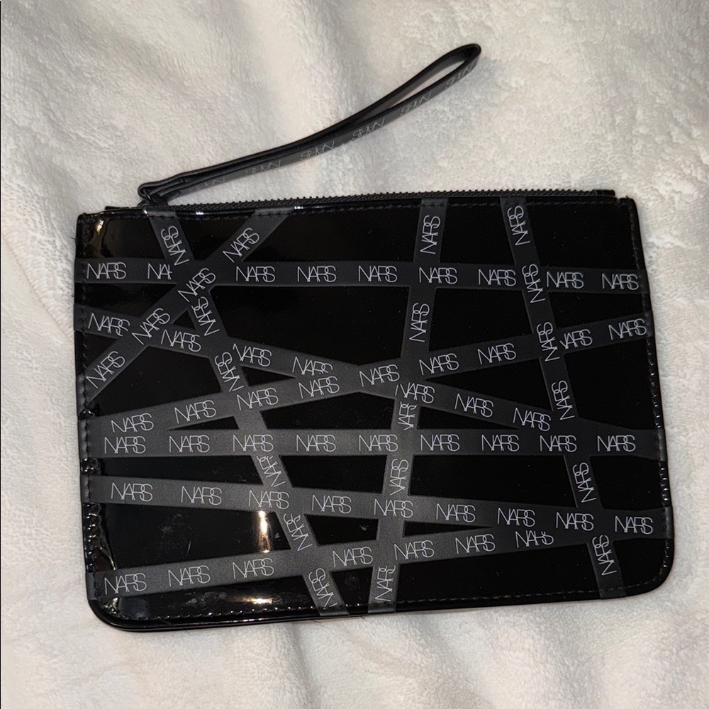 NARS Black Wristlet Clutch brand new patent leather